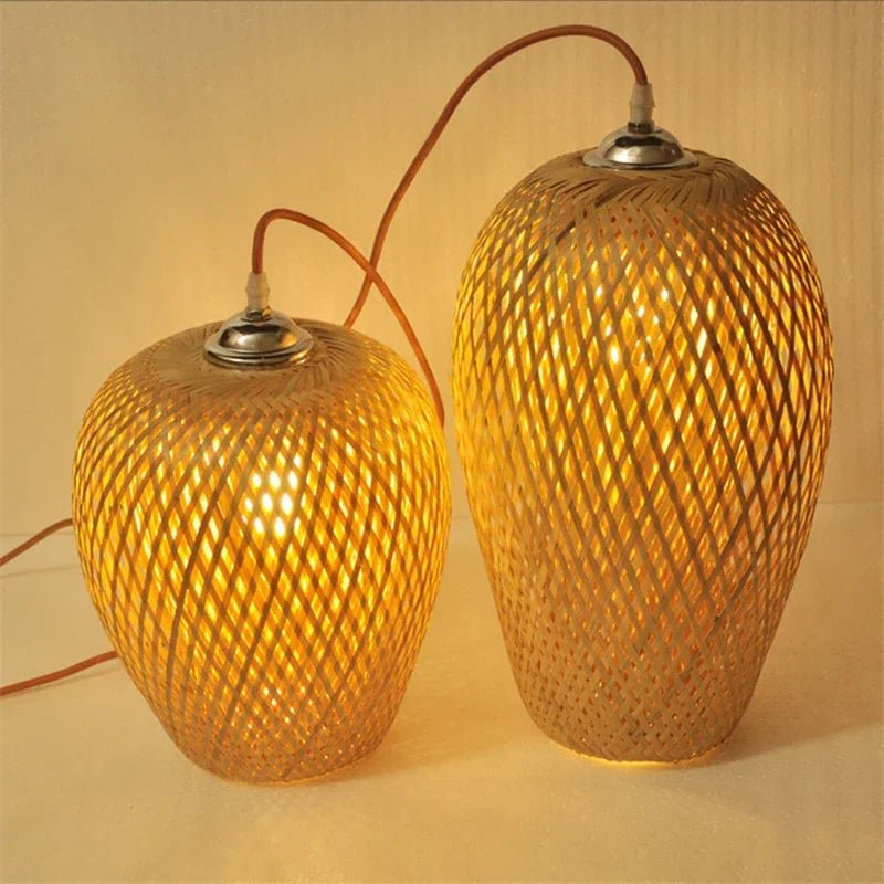 Pendente de Bambu Feito à Mão Estilo Chinês para Sala e Restaurante