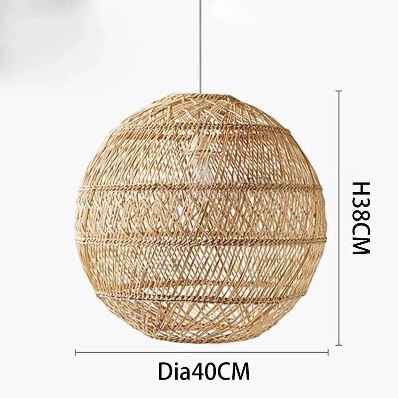 Pendente Elleara - Rattan e Linho - ilha de cozinha boho natural
