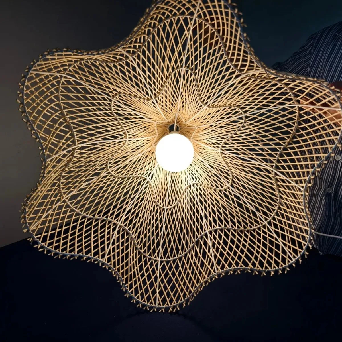 Lustre Artesanal Rattan Estilo Japonês