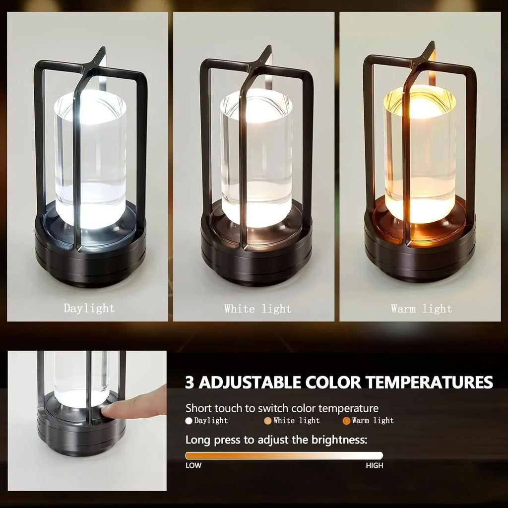 Luminária de Mesa Recarregável Sem Fio – Portátil para Restaurante e Bar