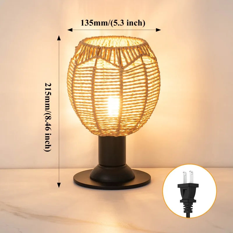 Luminaria de Mesa Avleara - Linho e Metal Escovado - escritorio boho natural
