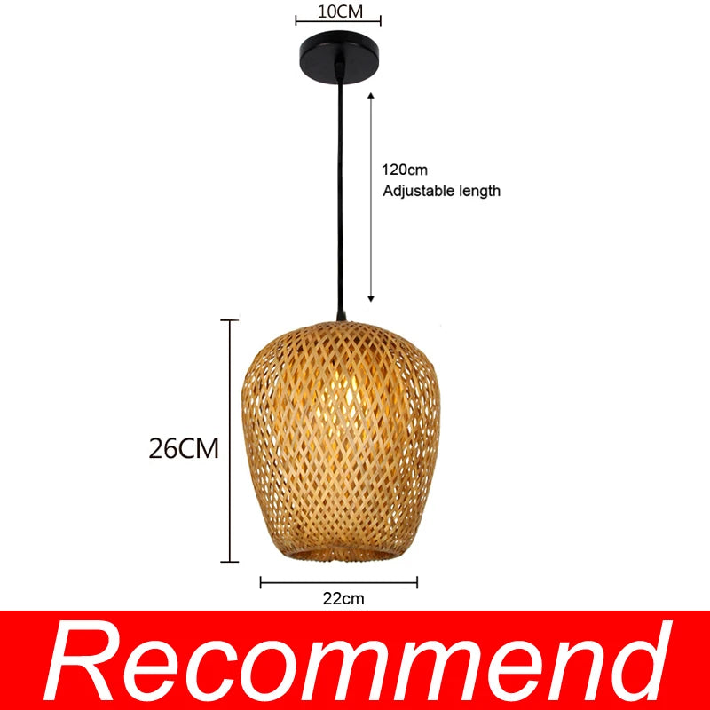 Pendente Eldiina - Rattan e Bambu - bancada gourmet boho natural