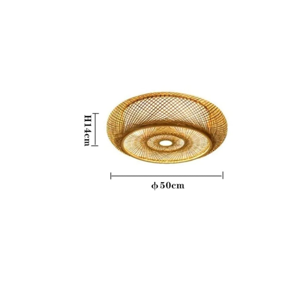 Lustre Artesanal em Bambu Trançado E27