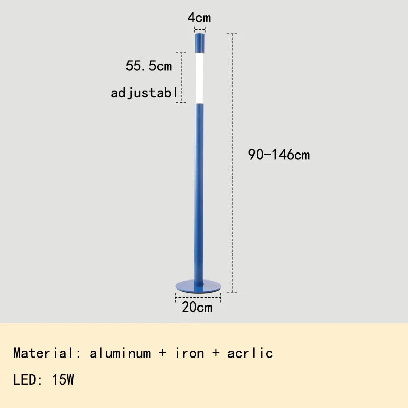 Luminária de Chão Americana Regulável em Altura LED – Sala e Leitura