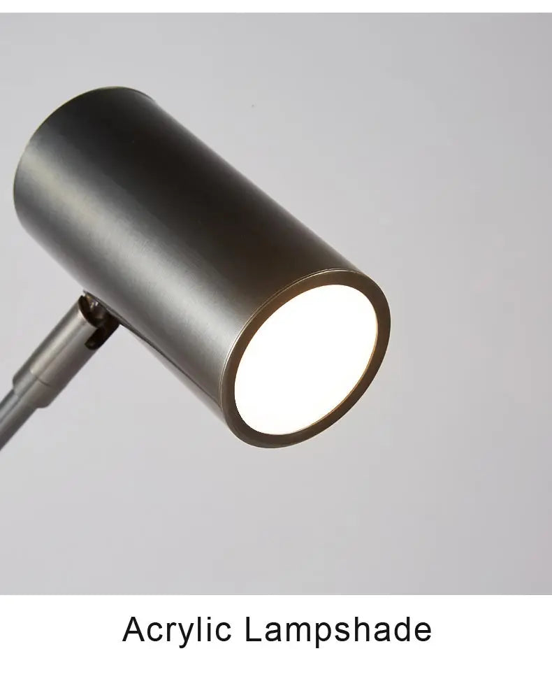 Luminária de Mesa Cobre Real com Cúpula Tecido LED – Quarto e Sala