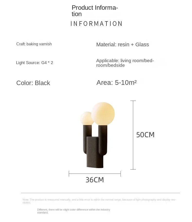 Luminária de Mesa Pós-Moderna LED Resina Dupla Esfera – Luxo Nórdico
