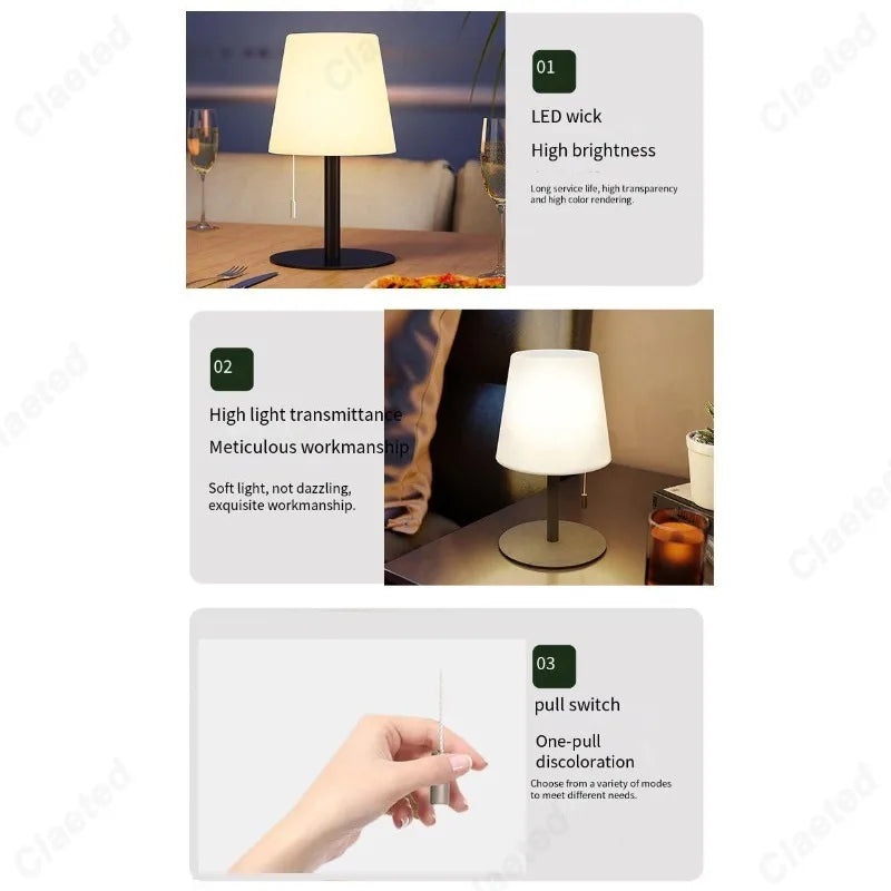 Luminária LED Cordão Dimmer USB Quarto Restaurante Ambiente