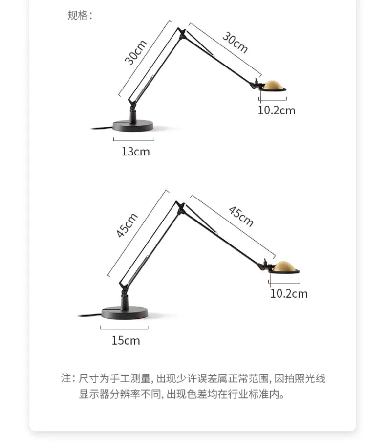 Luminária de Mesa Industrial Braço Articulado Vidro e Alumínio G4 LED