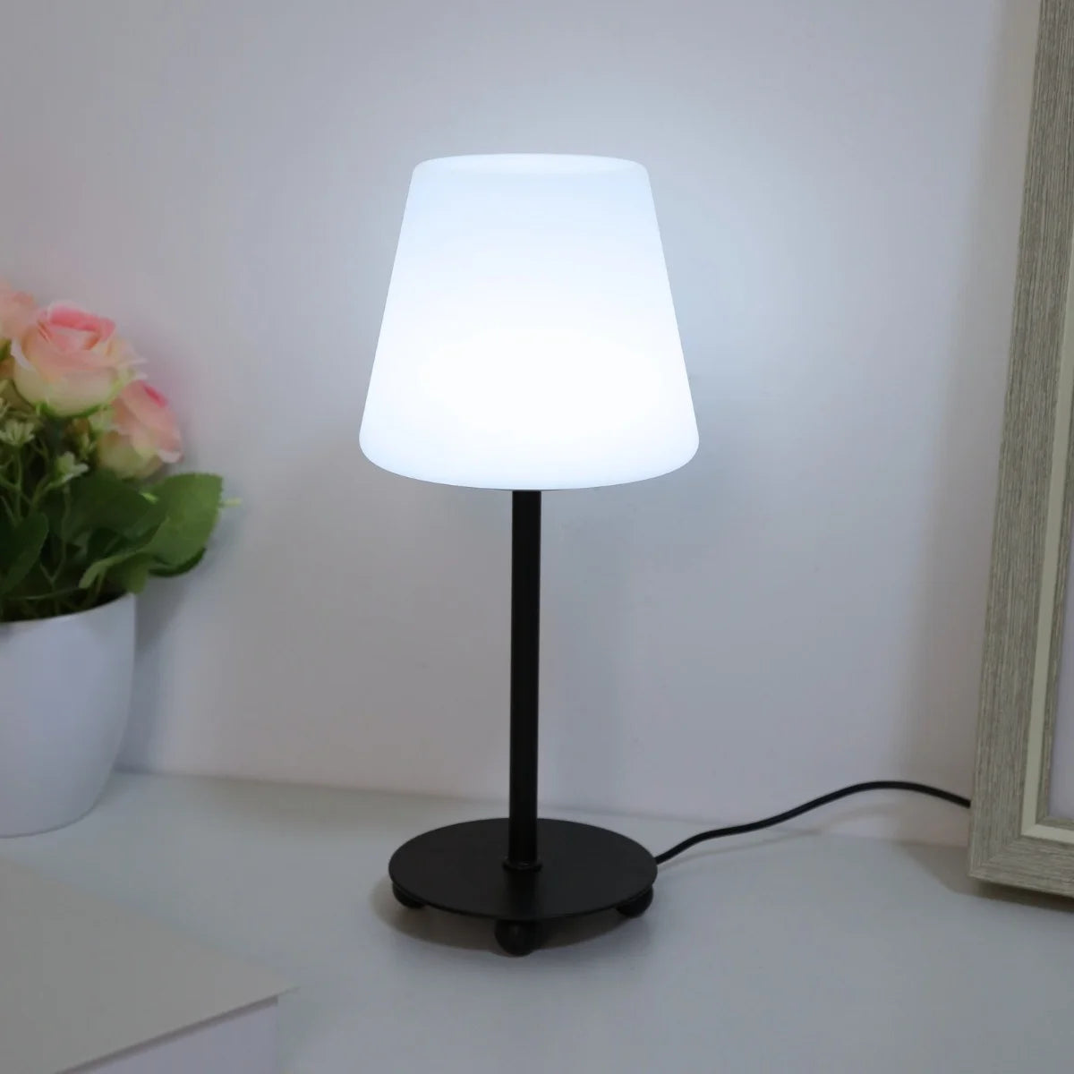 Luminária Cream LED USB 3 Cores Quarto Sala Escritório