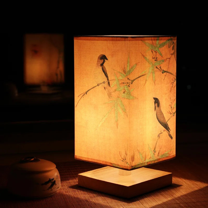 Luminaria de Mesa Avtaia - Madeira Nogueira - home office oriental