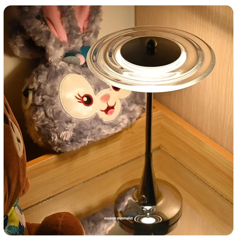 Luminária LED Disco Voador Recarregável Touch Cabeceira
