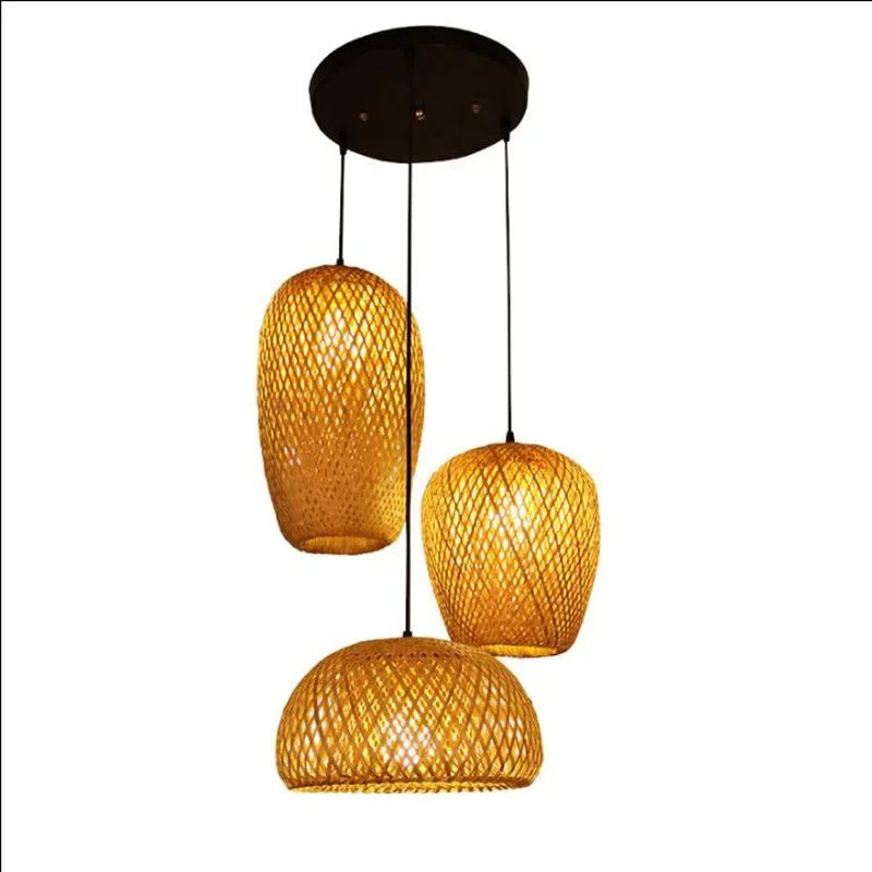 Pendente Elcaela - Bambu Natural - sala de jantar boho natural