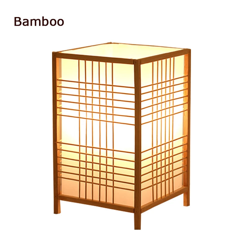 Luminaria de Mesa Avroa - Bambu e Linho - mesa lateral japandi
