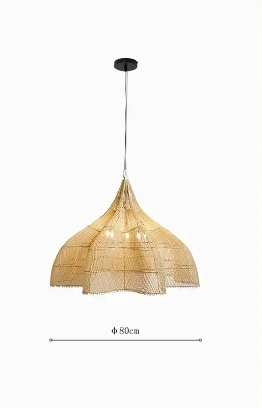 Lustre Artesanal Rattan Estilo Japonês