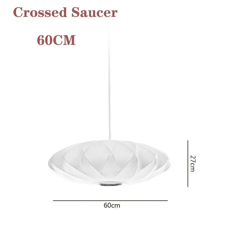 Pendente Lanterna de Tecido Branco LED