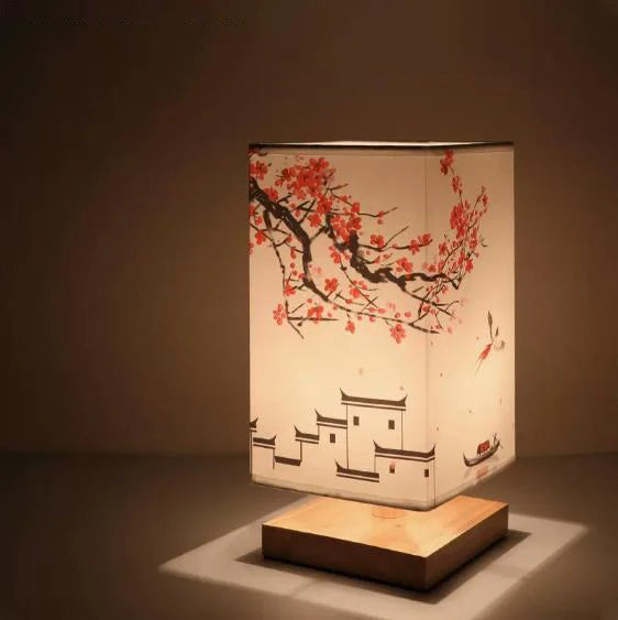 Luminaria de Mesa Avtaia - Madeira Nogueira - home office oriental