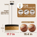 Lustre Wabi Sabi 4 Cores em Rattan para Quarto