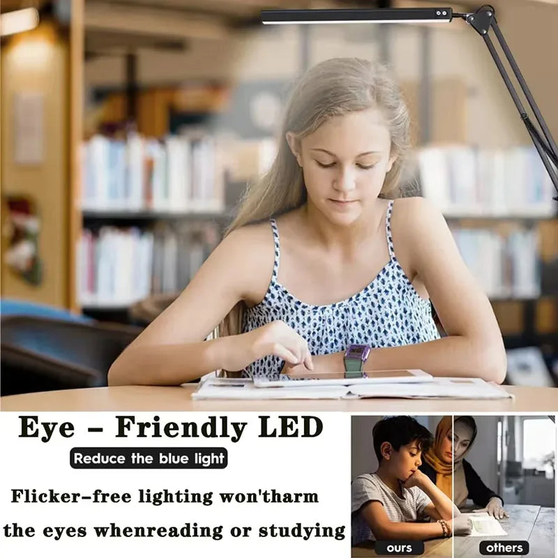 Luminária LED com Presilha e Pescoço de Ganso – 10 Níveis de Brilho