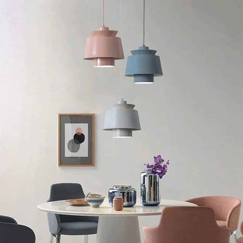 Pendente Macaron LED Criativo — Colorido para Café, Bar e Quarto