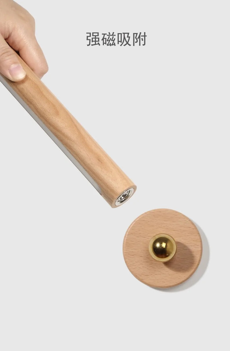 Luminária de Parede Madeira Magnética Girátória 360° USB – Quarto e Sala