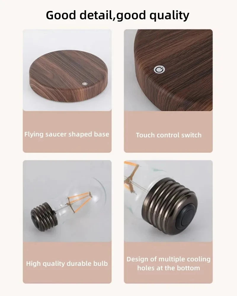Luminária com Levitação Magnética – Bulbo Flutuante LED para Decoração