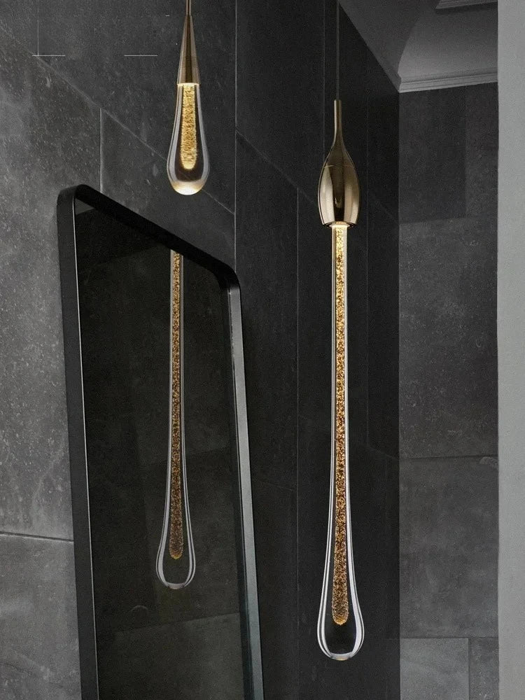 Pendente de Cristal Gota d''Água LED para Sala de Jantar, Bar e Escada
