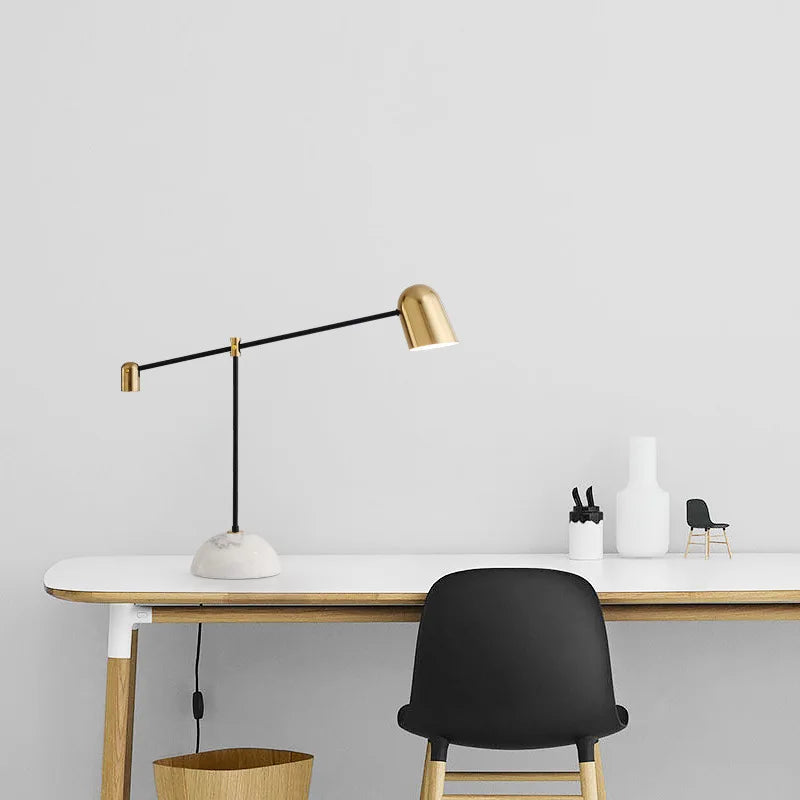 Luminária de Mesa Base Mármore Designer com Regulagem – Sala e Quarto