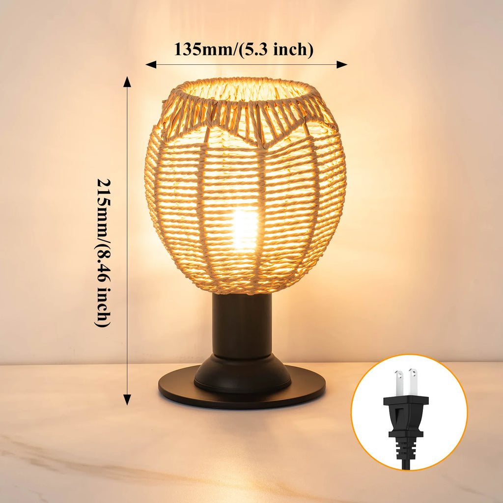 Luminaria de Mesa Avleara - Linho e Metal Escovado - escritorio boho natural