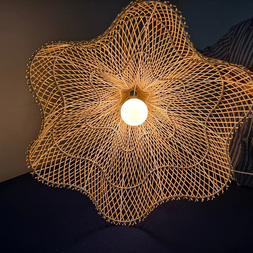 Lustre Artesanal Rattan Estilo Japonês