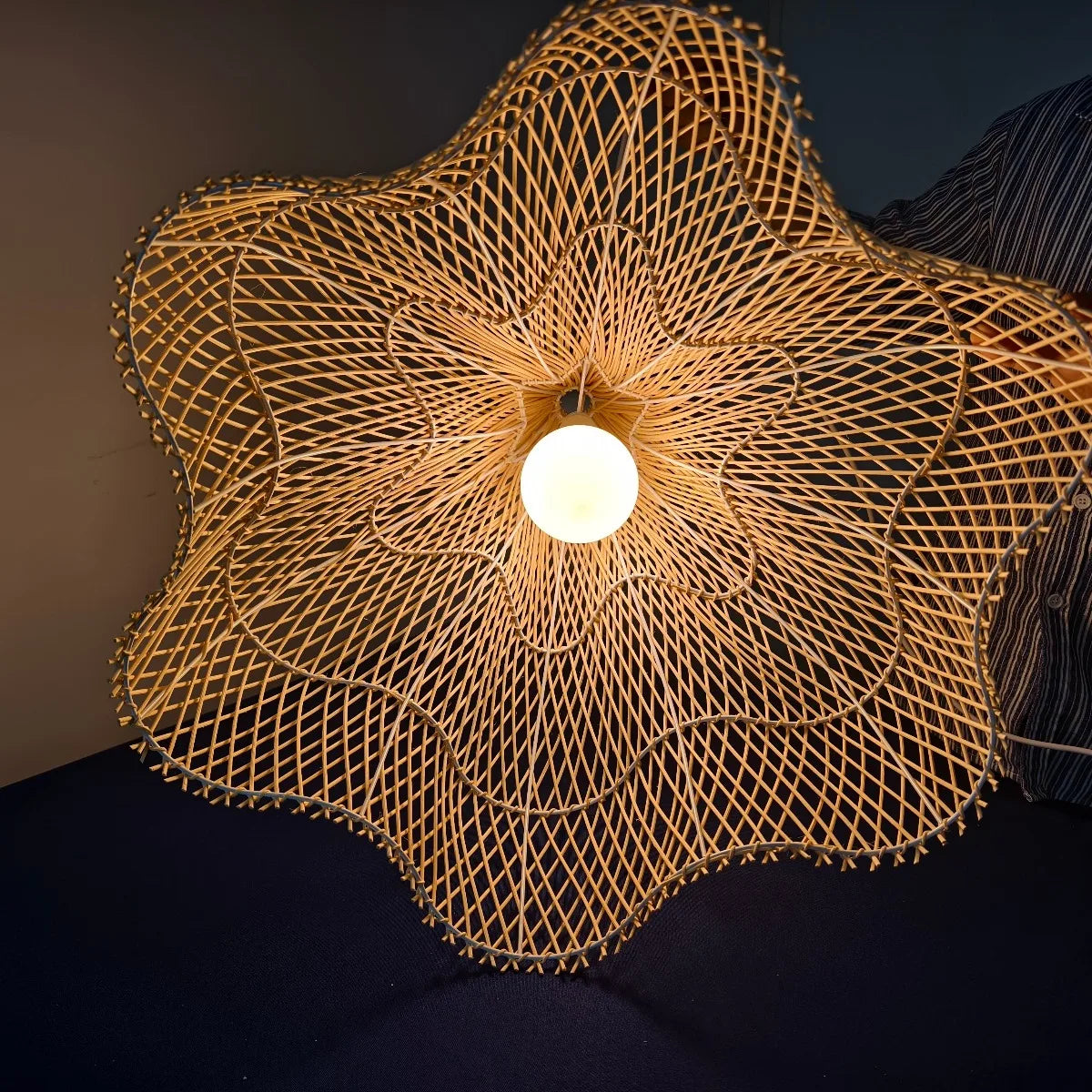 Lustre Artesanal Rattan Estilo Japonês