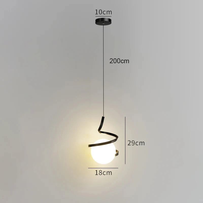 Pendente de Vidro LED Moderno — Para Mesa de Jantar, Quarto e Cozinha
