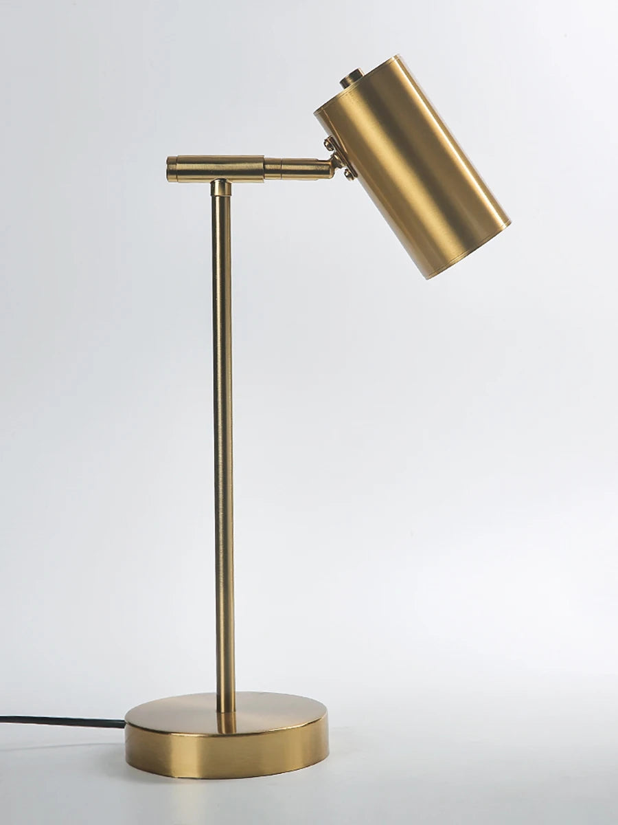 Luminária de Mesa Dourada Nórdica LED – Proteção Ocular para Escritório