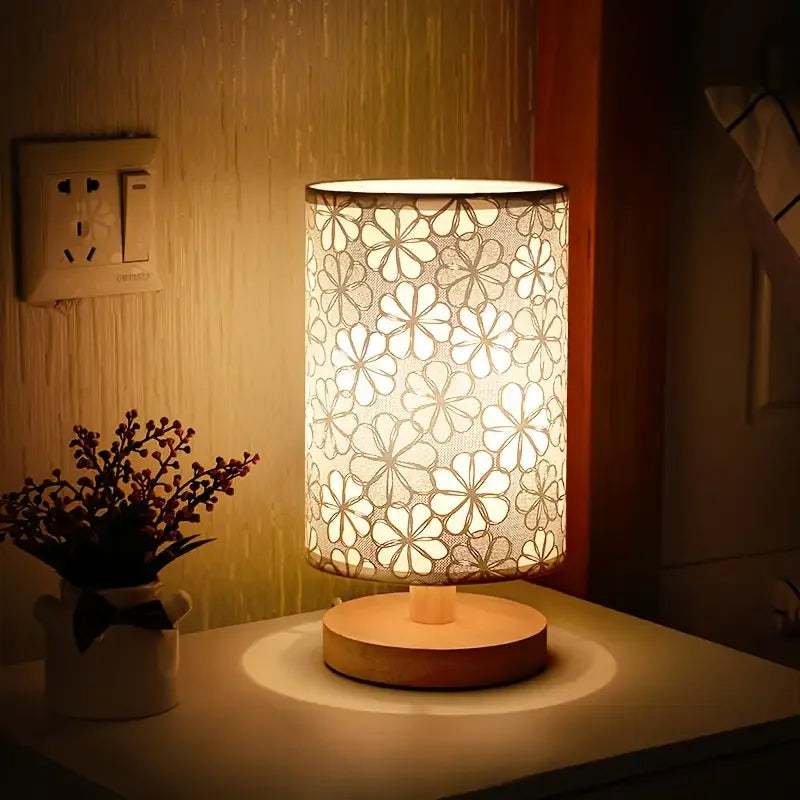 Luminaria de Mesa Avtaina - Madeira Nogueira e Linho - aparador organico moderno