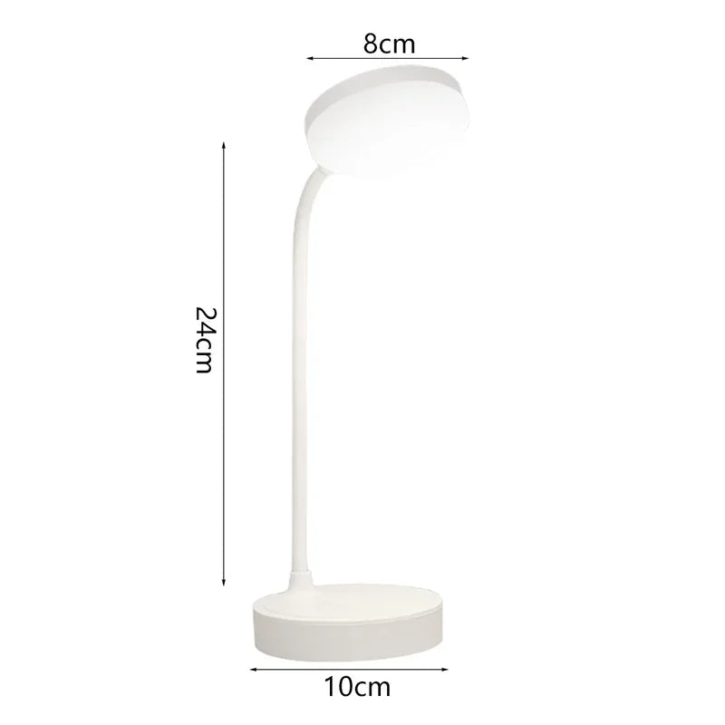Luminária de Mesa LED USB Flexível com Dimmer 3 Níveis – Proteção Ocular