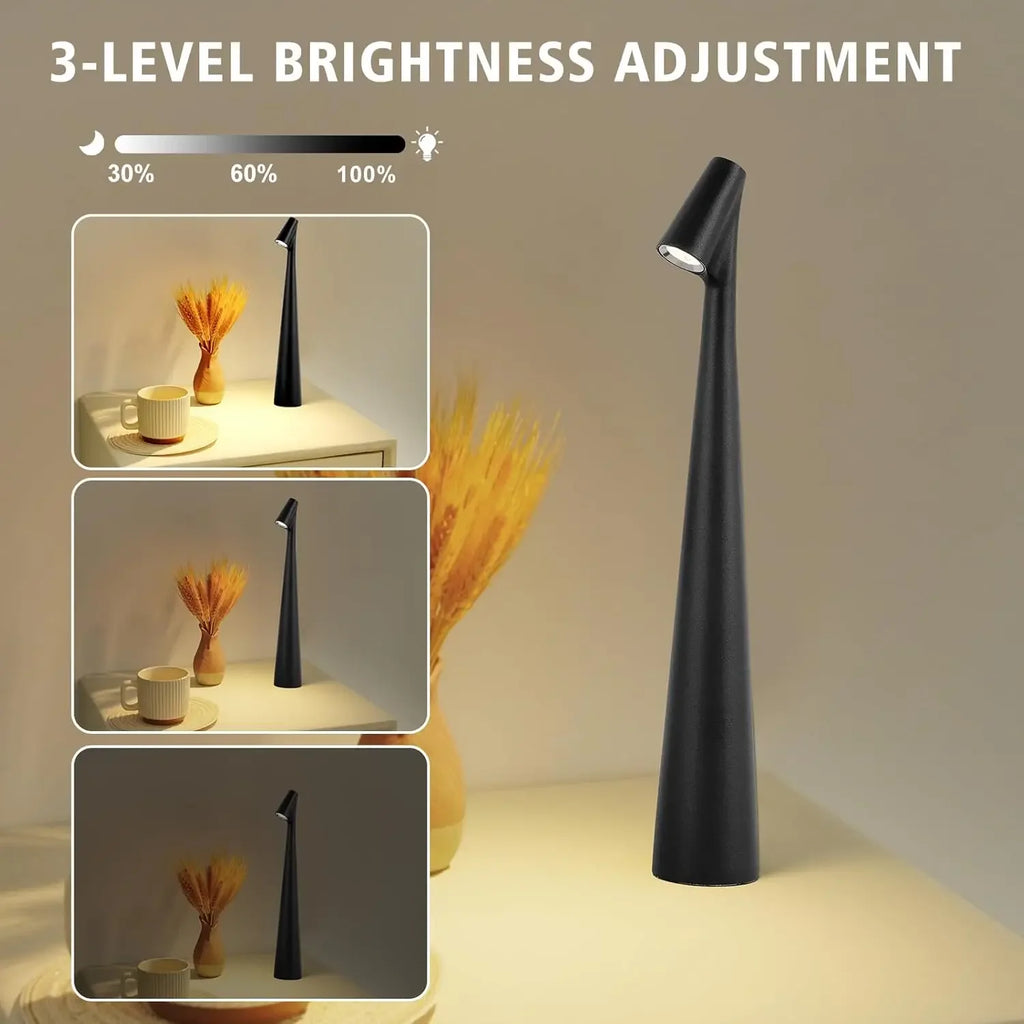 Luminária de Mesa Portátil Metal LED Touch Recarregável – Luz Noturna