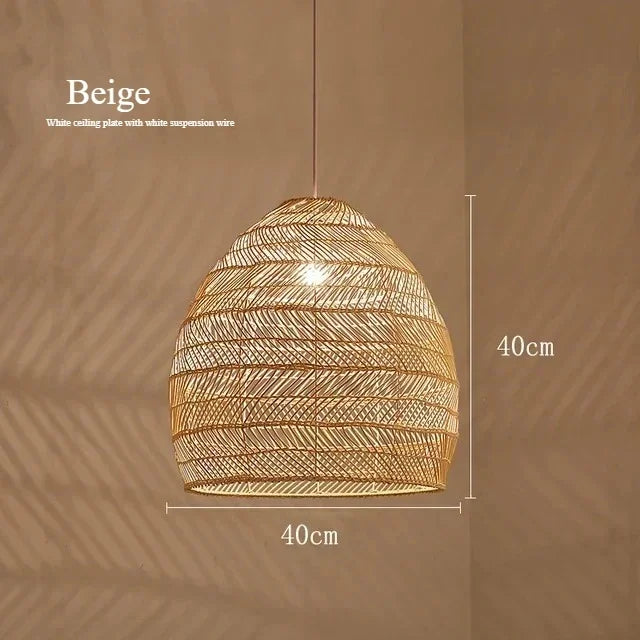 Pendente Elroa - Rattan e Linho - hall boho natural