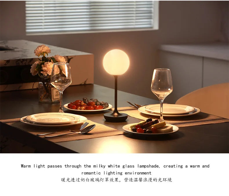 Luminária de Mesa LED Recarregável Sem Fio Touch – Portátil Estilo Vela