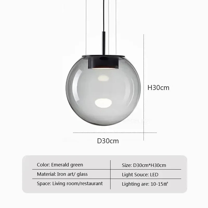 Pendente de Vidro Criativo Moderno para Sala, Quarto e Bar