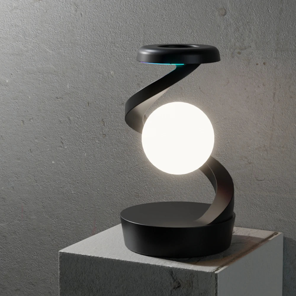 Luminária de Mesa Flutuante com Carregador Sem Fio 15W e RGB