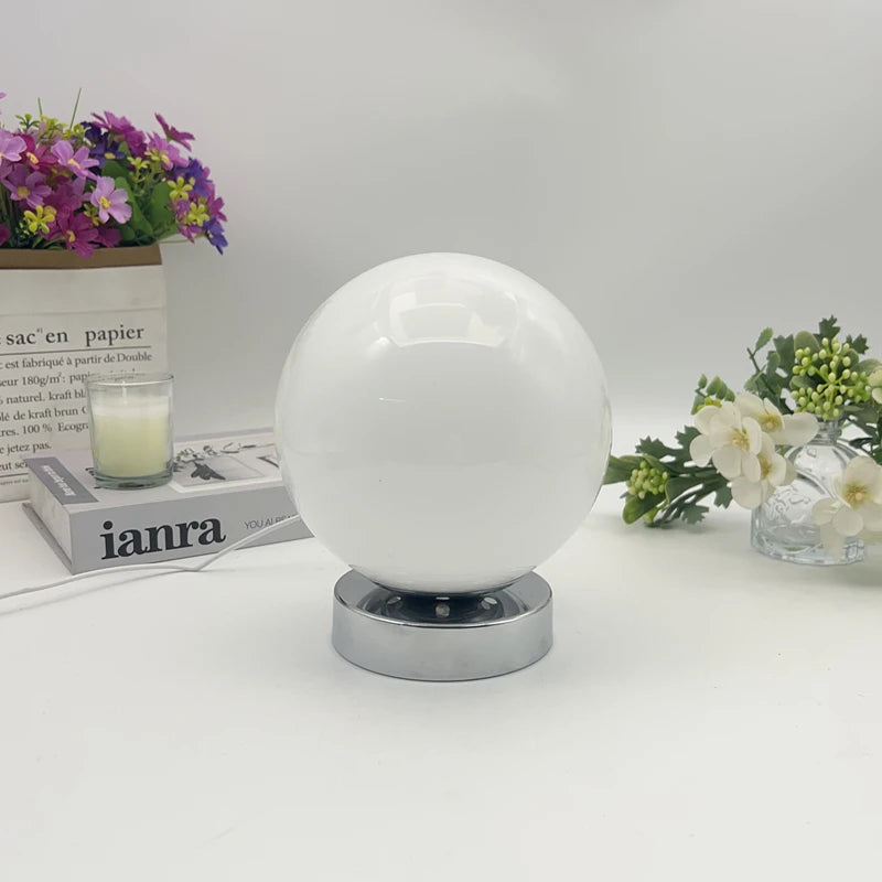 Luminária de Mesa Vidro Estilo Murano USB – 3 Temperaturas de Cor