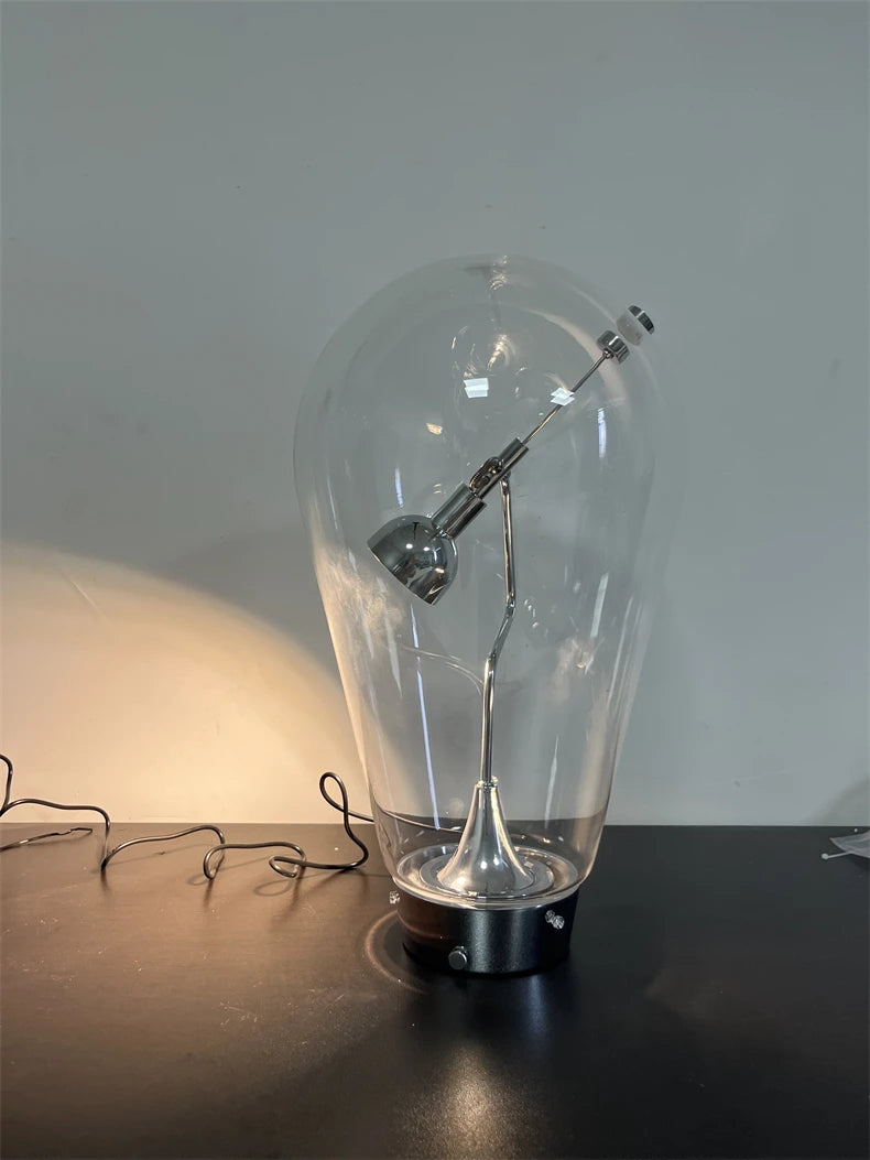 Luminária Italiana Vintage Vidro Rotativo Dimmer Mesa