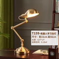Luminárias de Mesa American All Copper Long Pole Adjustable Rocker Arm Table Lamps Moden Living Room Bedroom Restaurant Office Reading Desk Lights