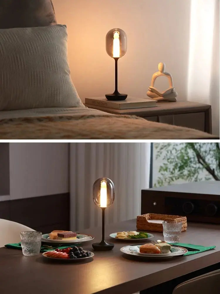 Luminária de Mesa LED Recarregável Sem Fio Touch – Portátil Estilo Vela
