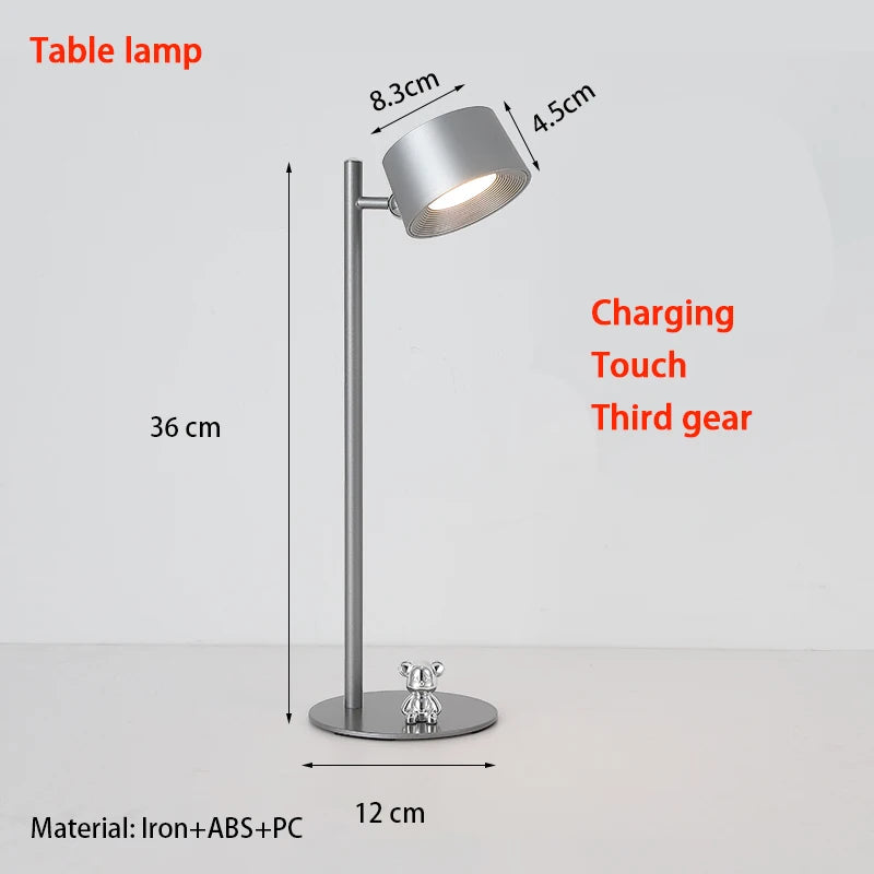 Luminária de Mesa Magnética Recarregável Giratória – Para Estudo e Parede