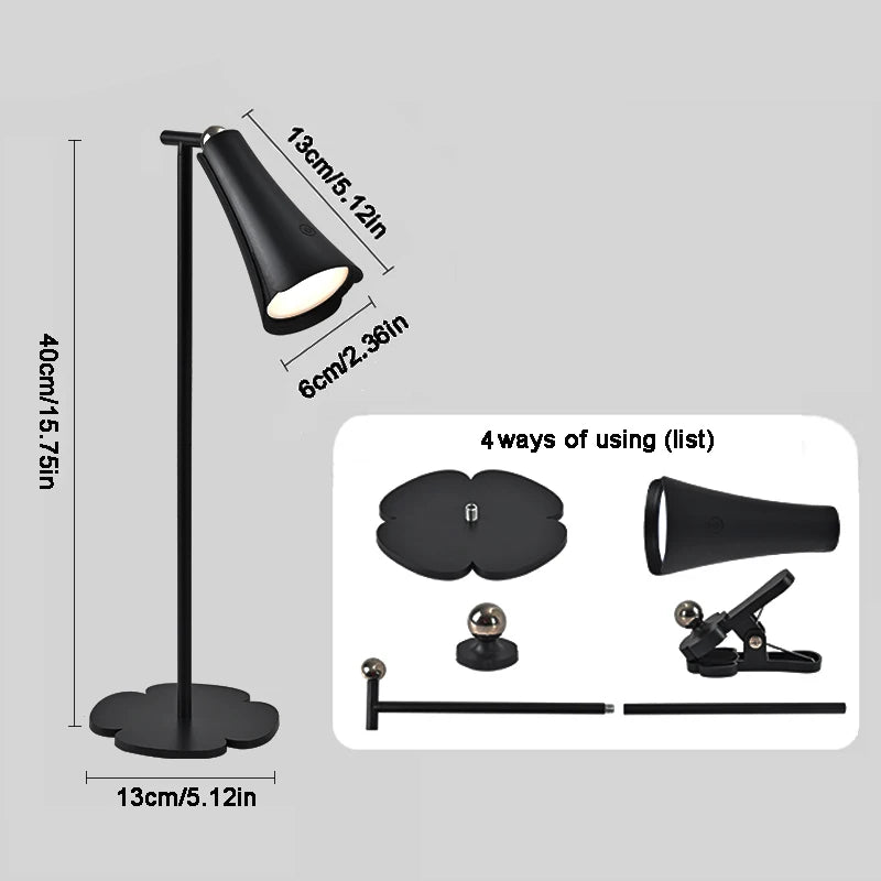 Luminária de Mesa Multifuncional USB Proteção Ocular – Leitura e Escritório