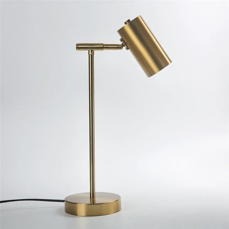 Luminária de Mesa Dourada Nórdica LED – Proteção Ocular para Escritório