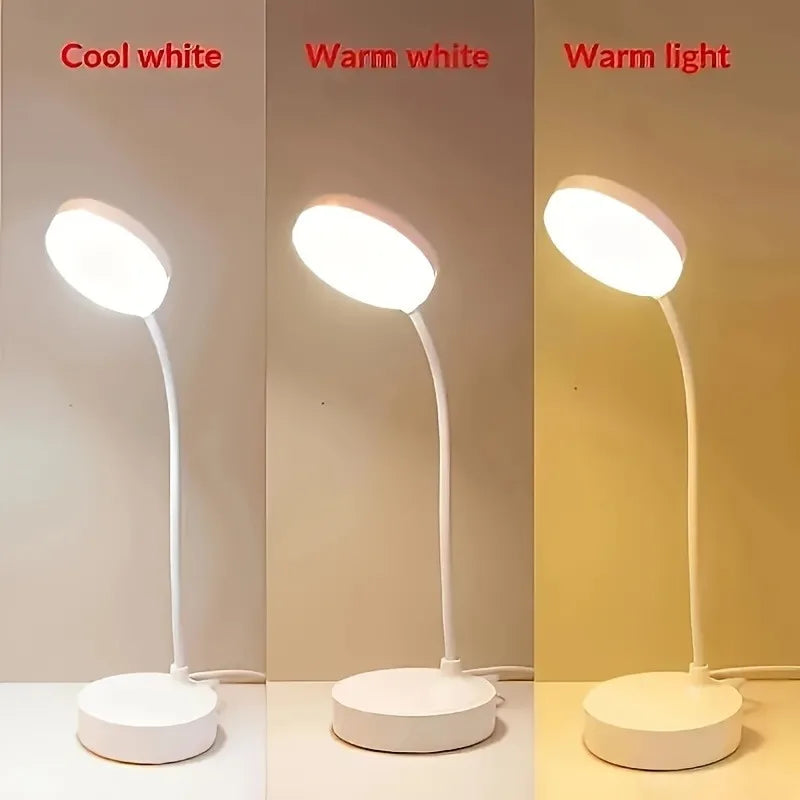 Luminária de Mesa LED USB Flexível com Dimmer 3 Níveis – Proteção Ocular