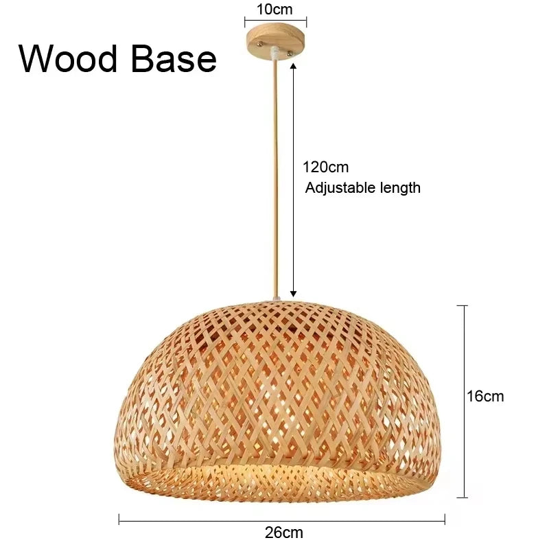 Lustre Boho de Bambu com Design de Folha para Restaurante e Café