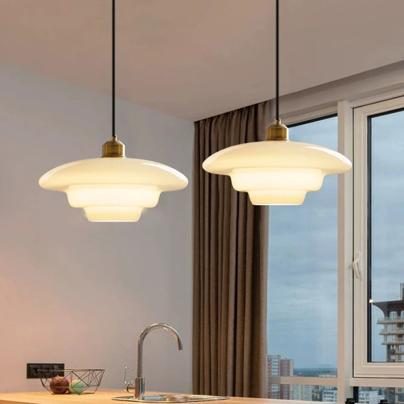 Pendente Decorativo LED E27 em Vidro Leitoso Nórdico