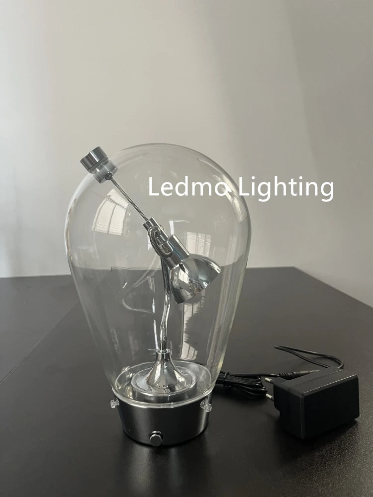 Luminária Italiana Vintage Vidro Rotativo Dimmer Mesa